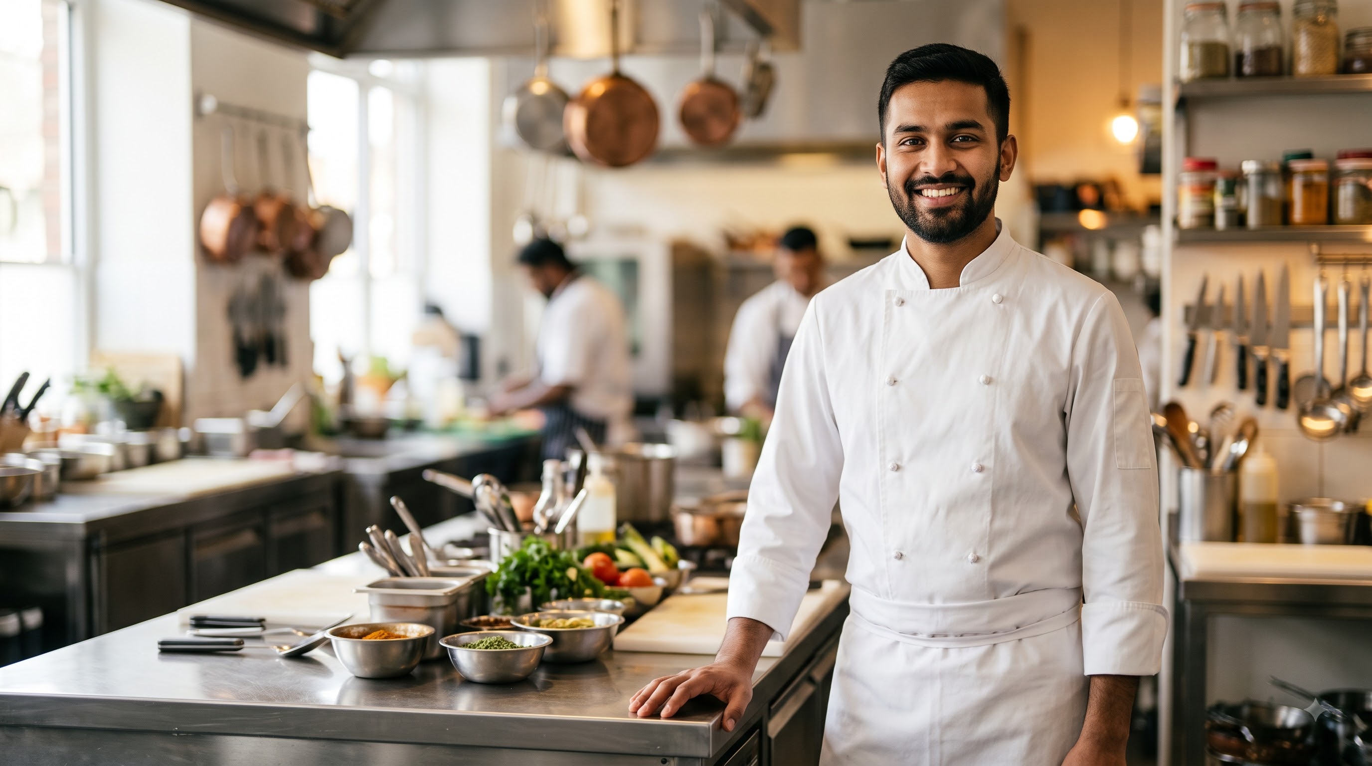 Indian kitchen staff at work